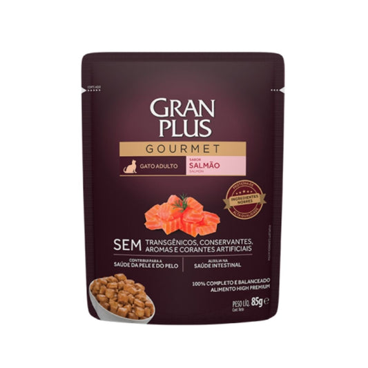 Sachê Ração Úmida Gourmet Gran Plus Gatos Salmão 85g