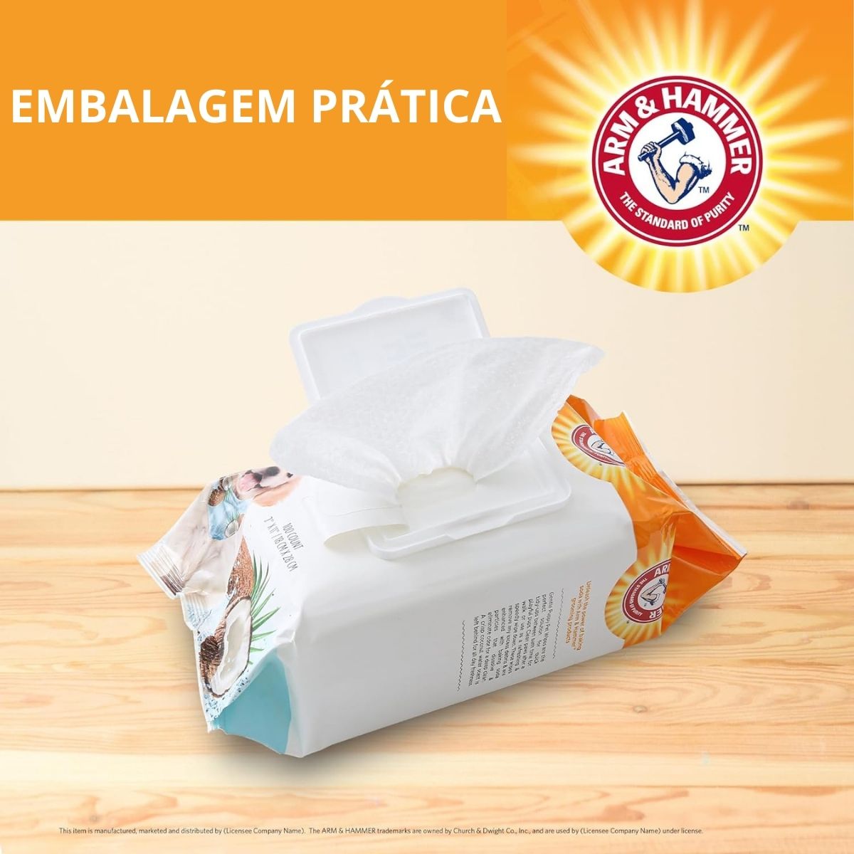 Lenços Umedecidos para Filhotes Gentle Puppy Wipes 100 Un Arm & Hammer