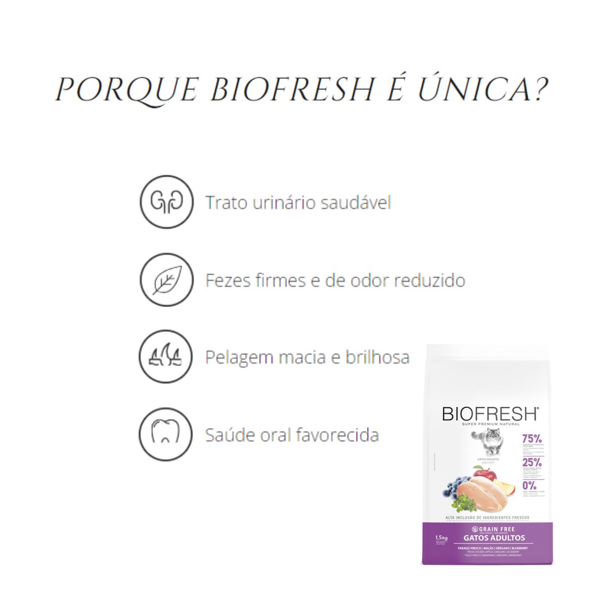 Ração para Gatos Adultos Grain Free Frango 7,5kg  Biofresh