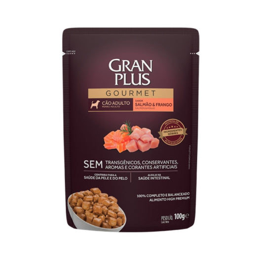 Sachê Ração Úmida para Cão Adulto Gourmet Gran Plus Salmão e Frango 100g