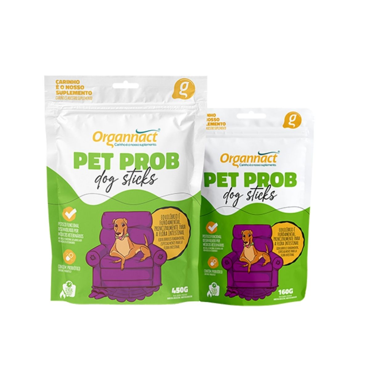 Pet Dog Sticks Probiótico Suplemento  para Cães Auxilia no Equilíbrio Intestinal 160g