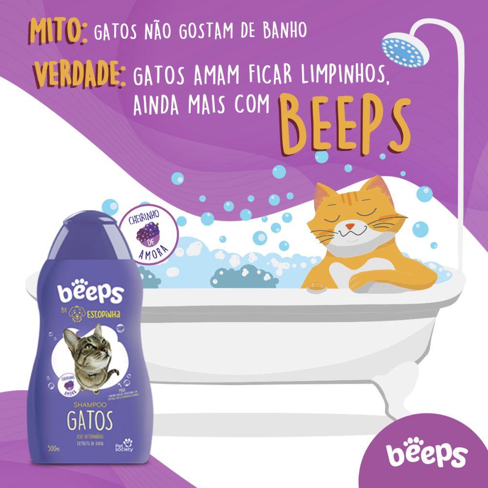 Shampoo para Gatos Extrato de Aveia 500 ml Beeps