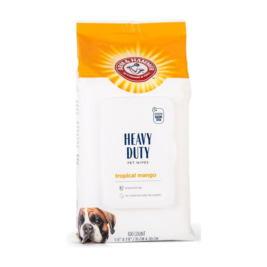 Lenços Umedecidos para Cachorro Heavy Duty Pet Wipes 100 Un Arm & Hammer