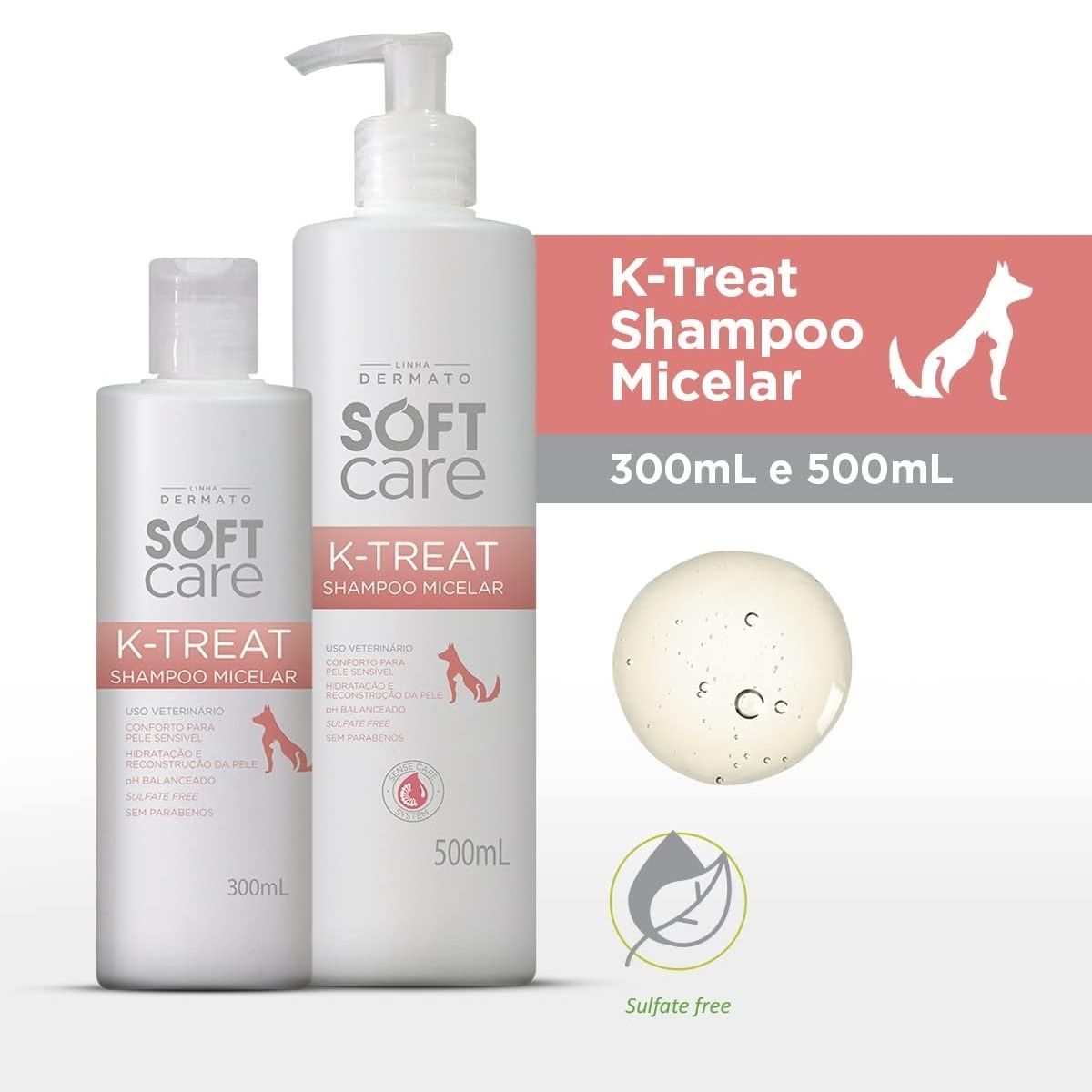 Shampoo Micelar Soft Care K-Treat para Cães e Gatos - 300ml