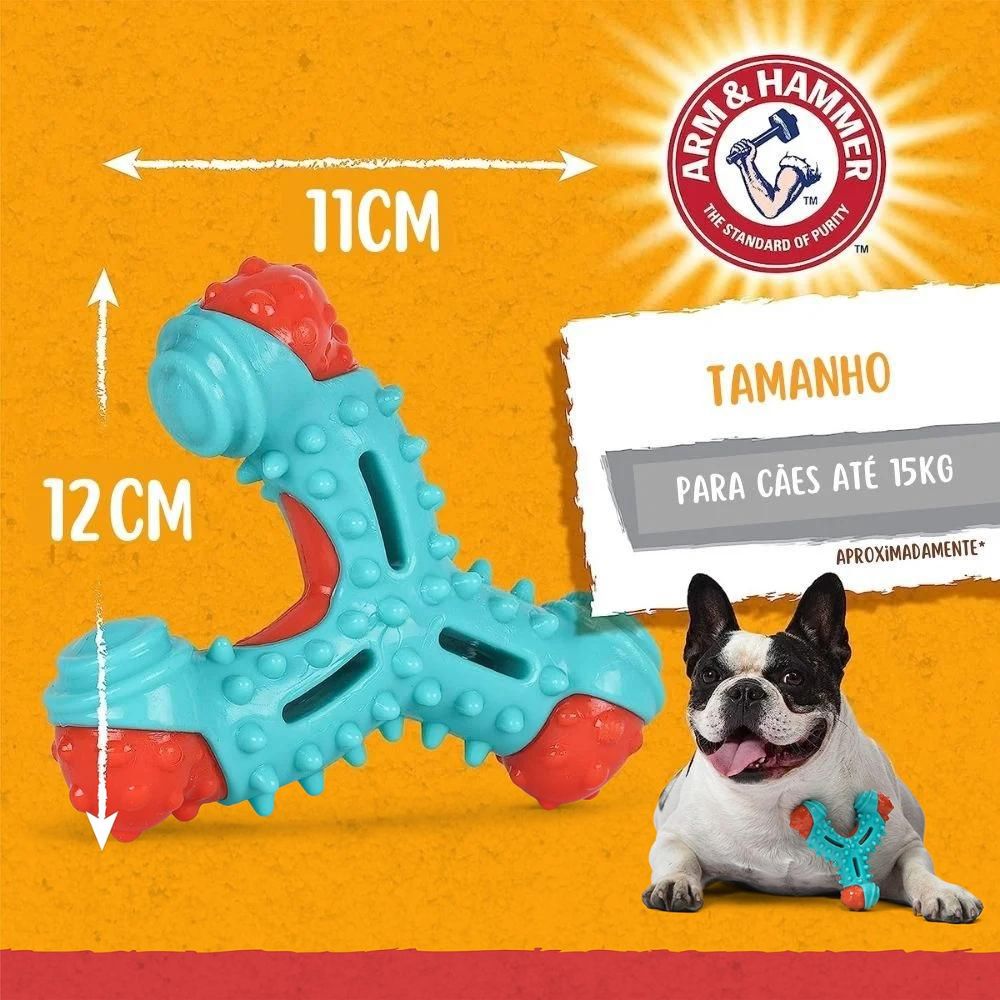 Brinquedo Mordedor para Cachorro Nubbies Wishbone Dental Toy Arm & Hammer