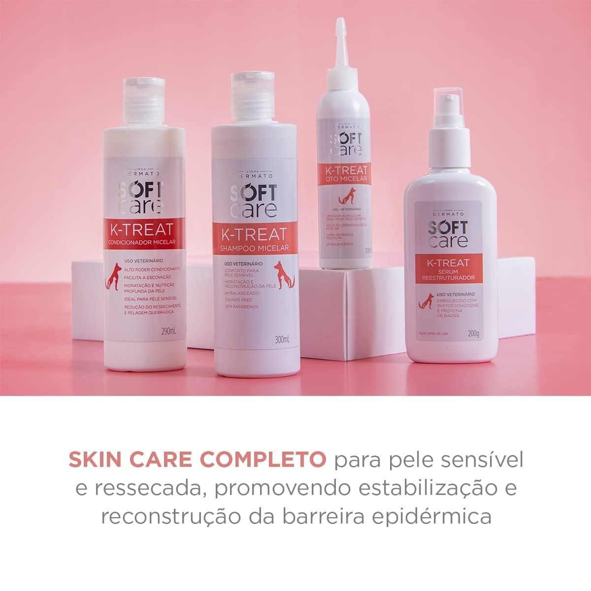 Shampoo Micelar Soft Care K-Treat para Cães e Gatos - 300ml