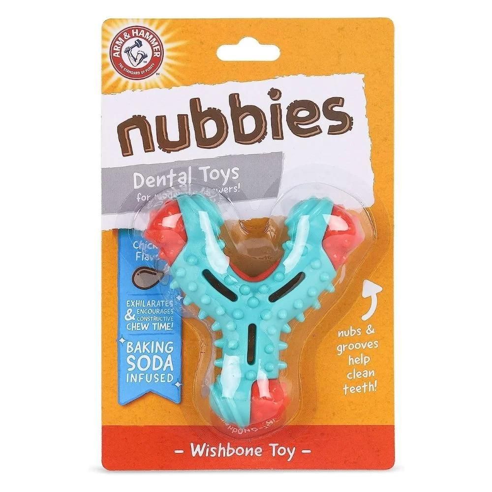 Brinquedo Mordedor para Cachorro Nubbies Wishbone Dental Toy Arm & Hammer