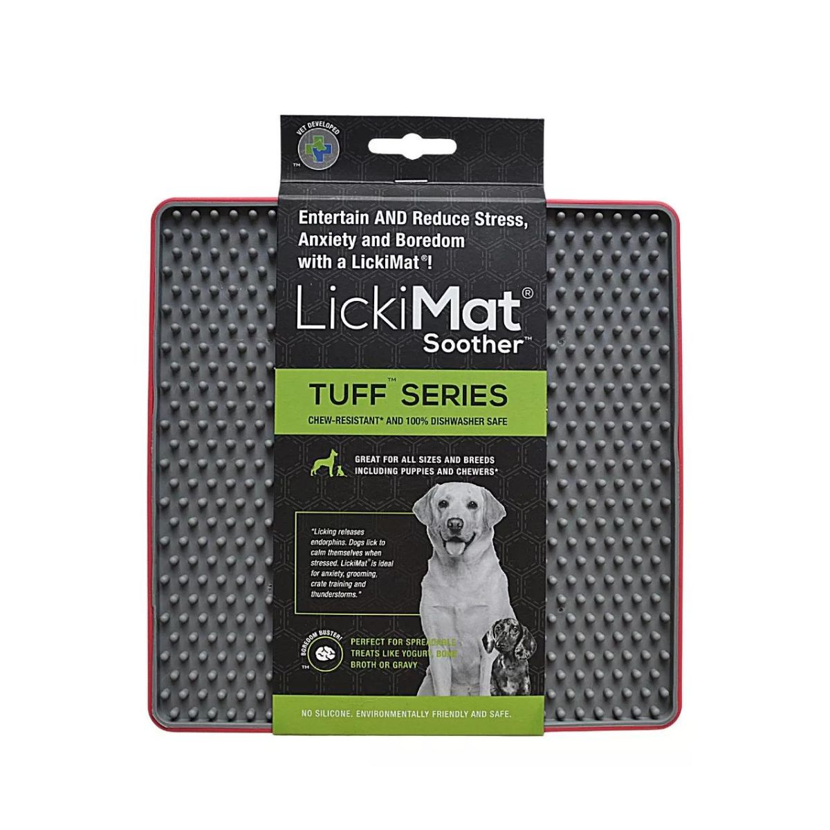 Tapete de Lickimat Tuff Soother para Cachorro Vermelho