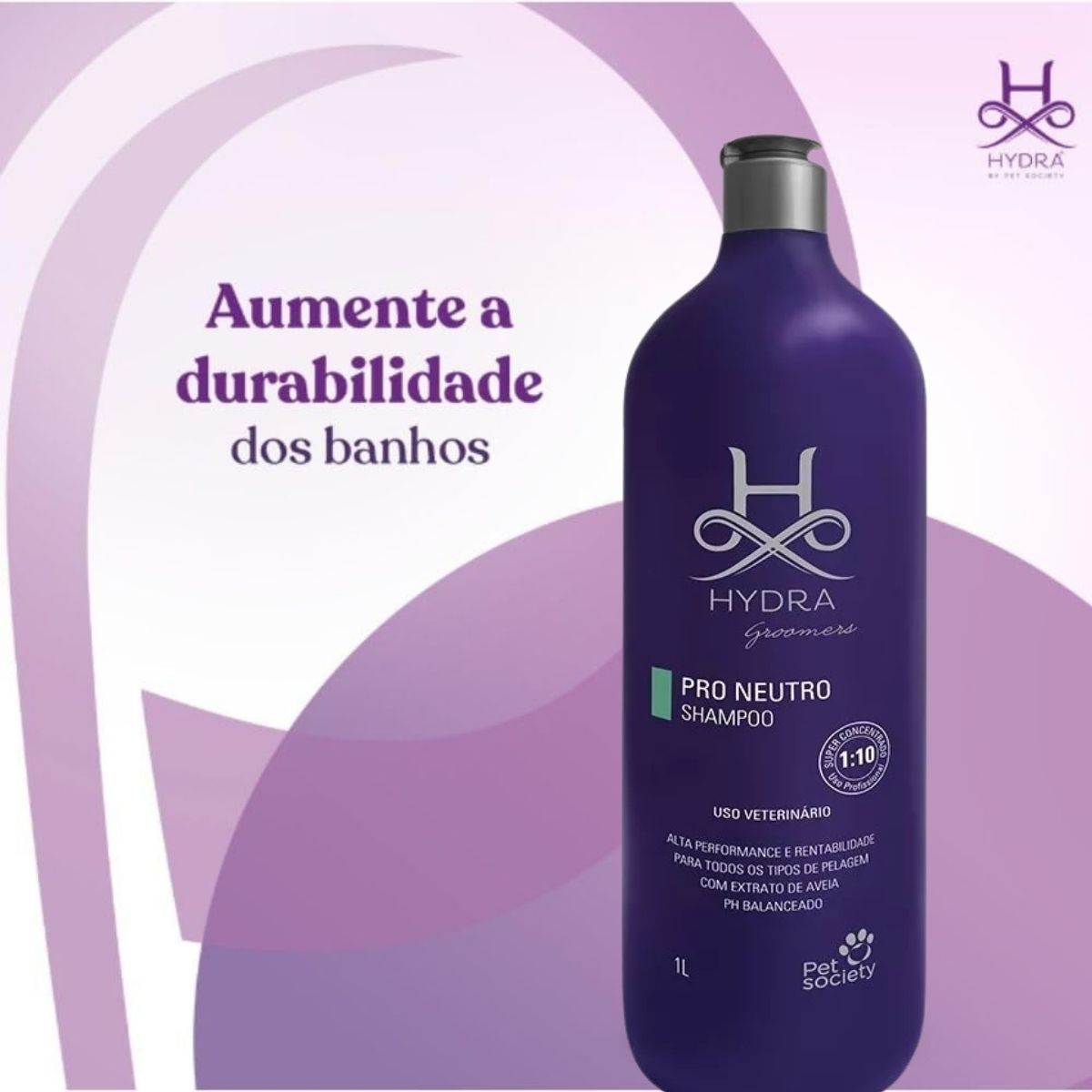 Shampoo Neutro Hydra Groomers Pro Pet Society para Cães e Gatos - 1L