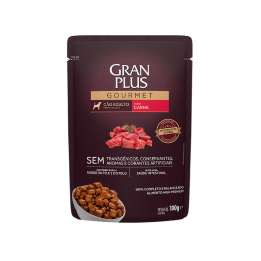 Sachê Ração Úmida para Cão Adulto Gourmet Gran Plus Carne 100g