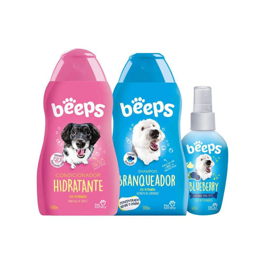 Kit Shampoo Condicionador e Colônia para Pet Blueberry Beeps