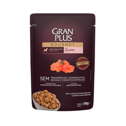 Sachê Ração Úmida para Cão Adulto Gourmet Gran Plus Salmão 100g